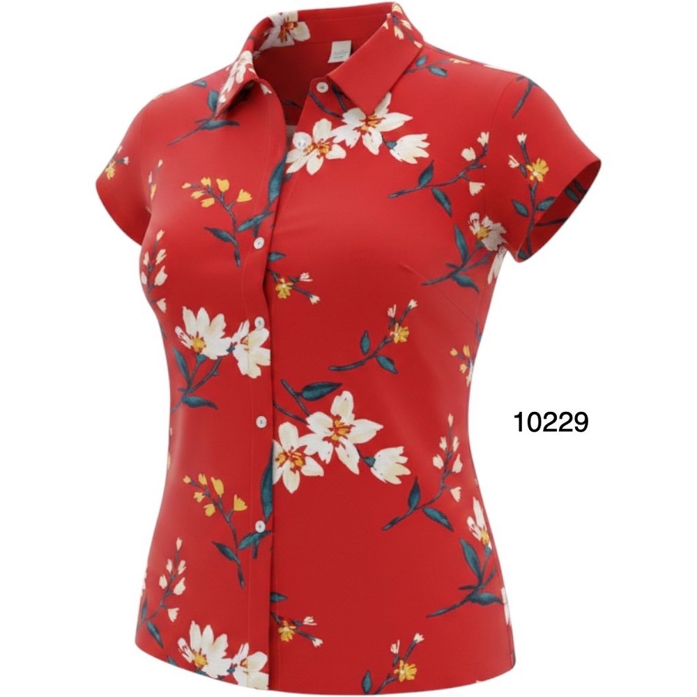 Old Navy Red Floral Button-Down Shirt